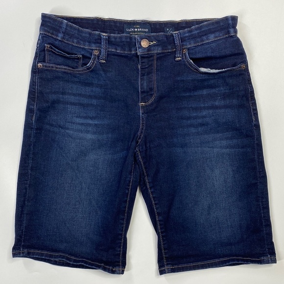 Lucky Brand The Bermuda Dark Wash Shorts Size 8/29 - Picture 1 of 8